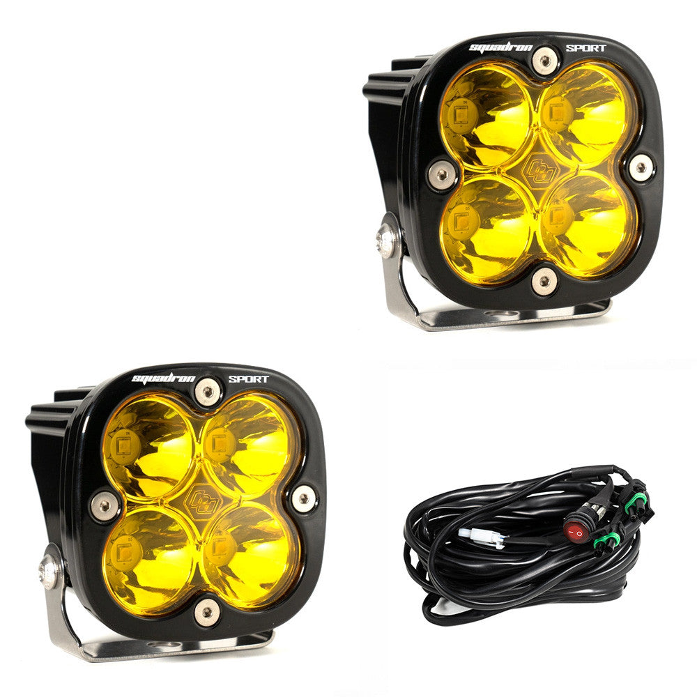 Baja Designs Squadron Sport LED Light Display of Included Parts