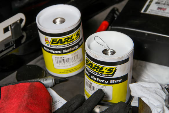Earl's Safety Wire .032" Diameter 302 Stainless Steel Front View White