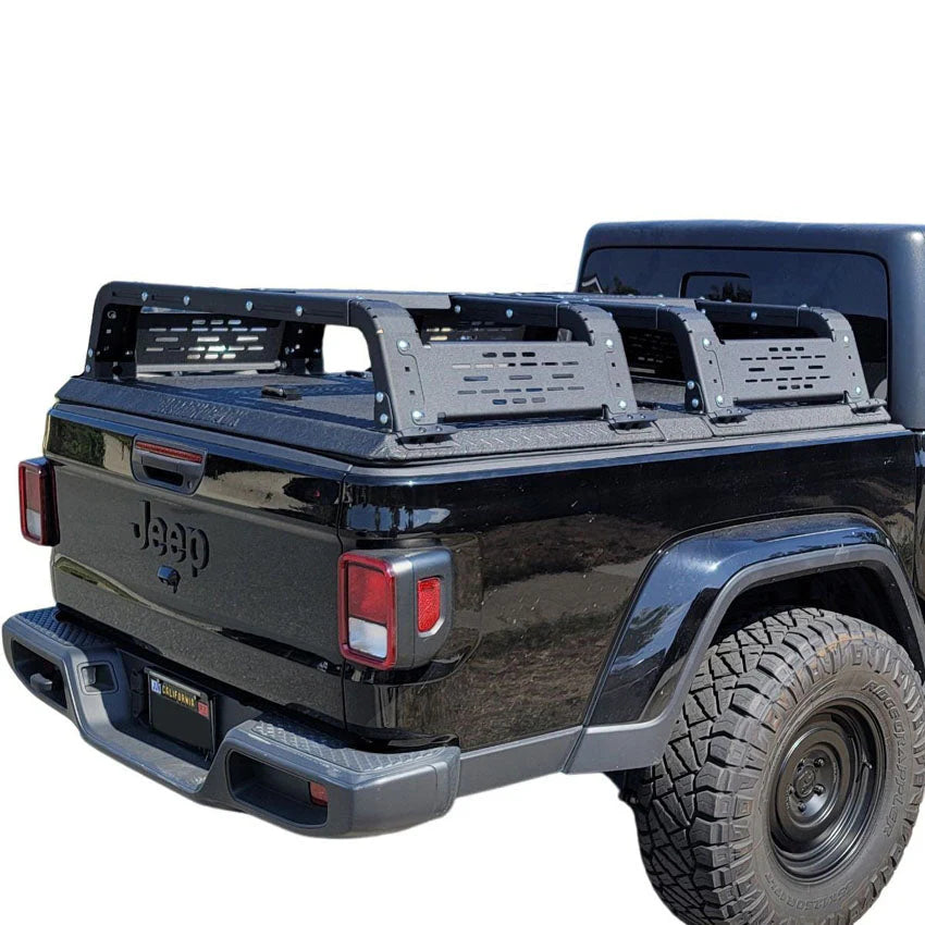 THORAX BED RACK SYSTEM- FITS DIAMOND BACK COVERS 2020-2022 JEEP GLADIATOR Front View