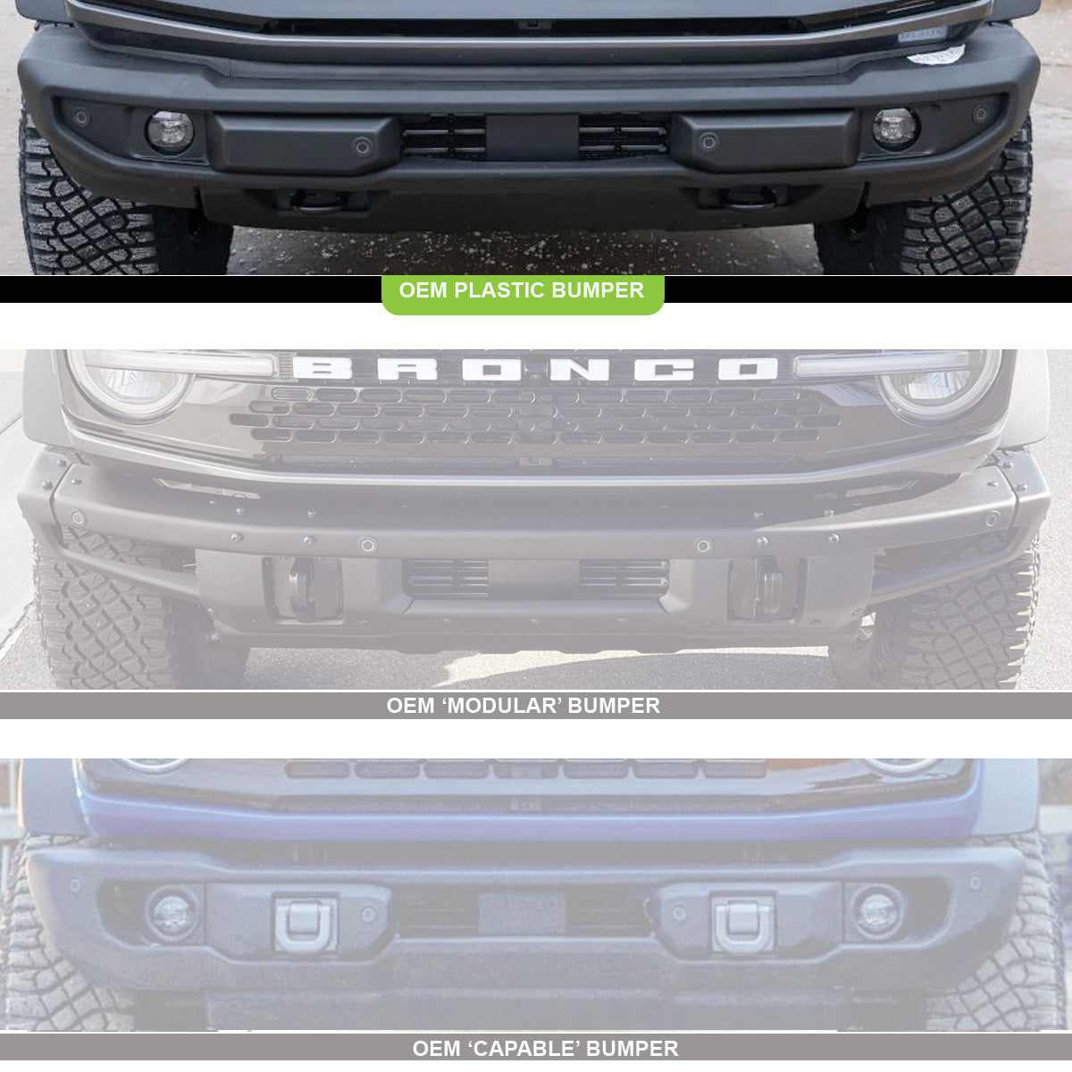 Ford XL Linkable Bumper Light Kit - Ford 2021-2026 Bronco; NOTE: w/ OE Plastic Bumper Front View
