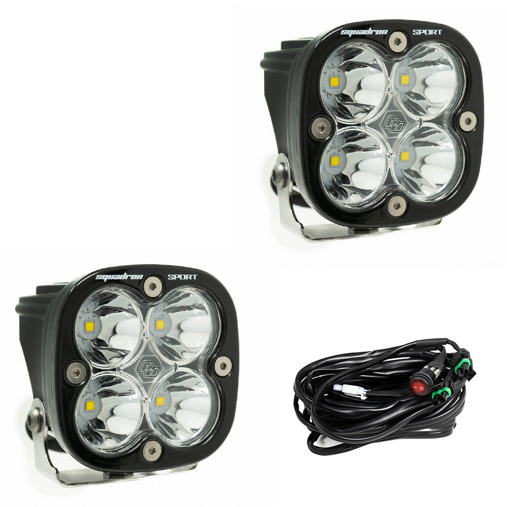 Baja Designs Squadron Sport LED Light Display of Included Parts