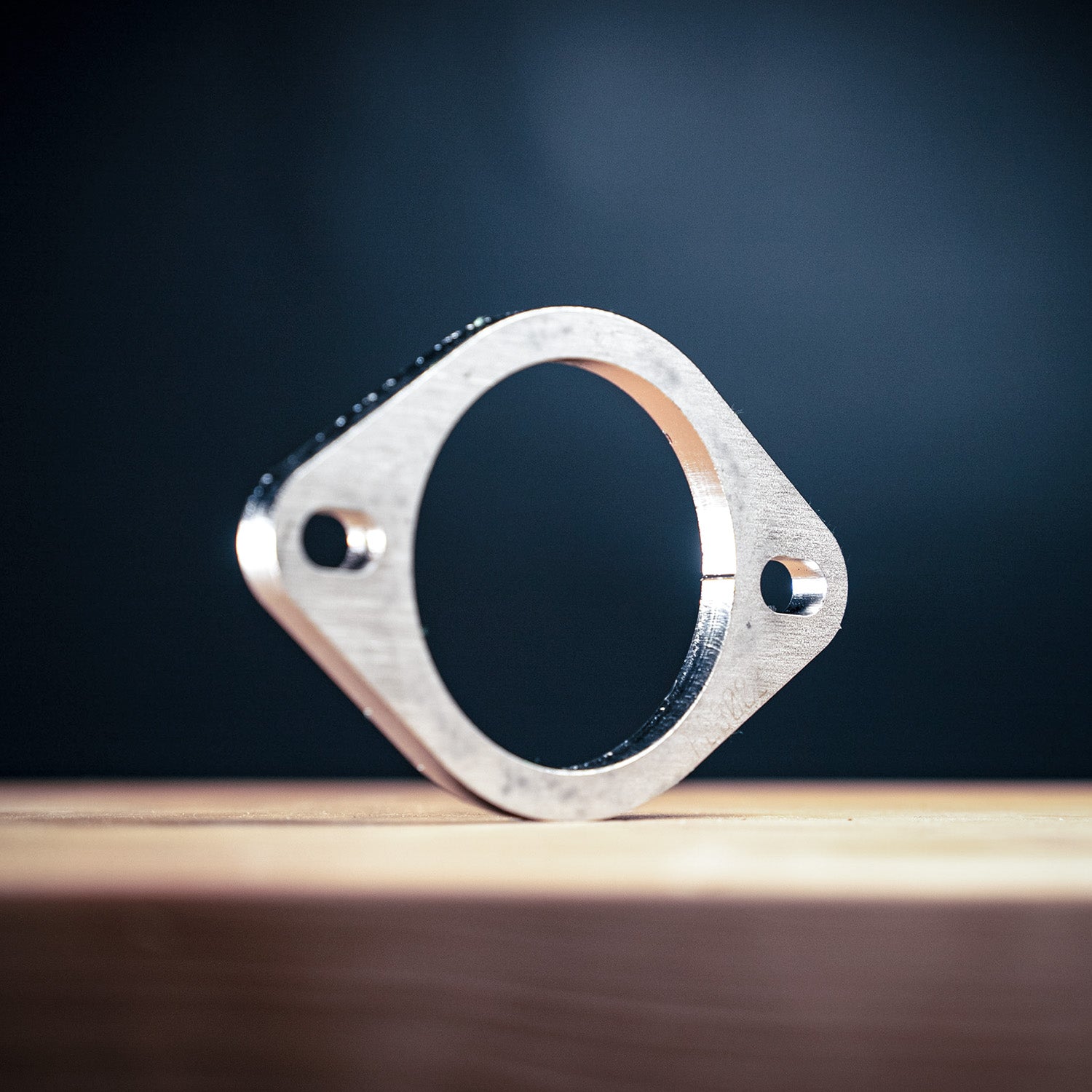 2 Bolt Exhaust Flange 3" Inch with 4 inch apart bolt Holes Front View