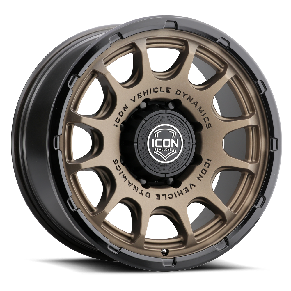 ICON ALLOYS | Rancho | Double Black | Silver Machined/Gloss Black Lip | Satin Bronze / Gloss Black Lip