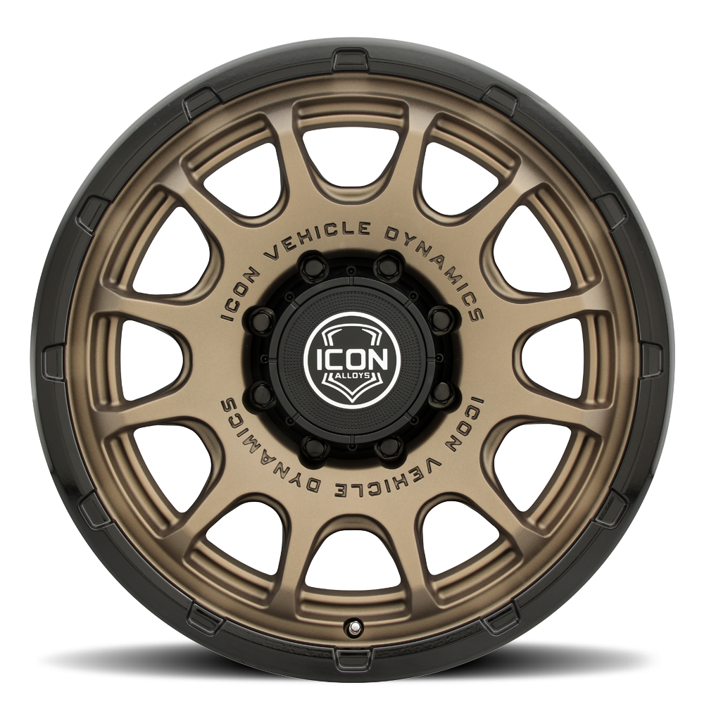 ICON ALLOYS | Rancho | Double Black | Silver Machined/Gloss Black Lip | Satin Bronze / Gloss Black Lip