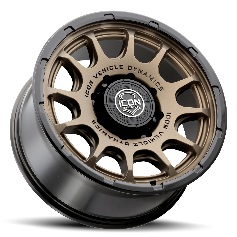ICON ALLOYS | Rancho | Double Black | Silver Machined/Gloss Black Lip | Satin Bronze / Gloss Black Lip