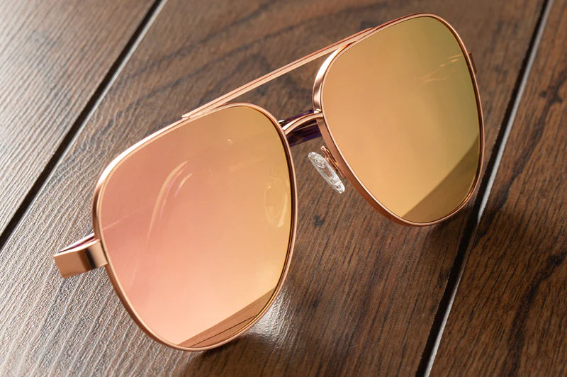 Incline Sunglasses: Rose Gold Front View