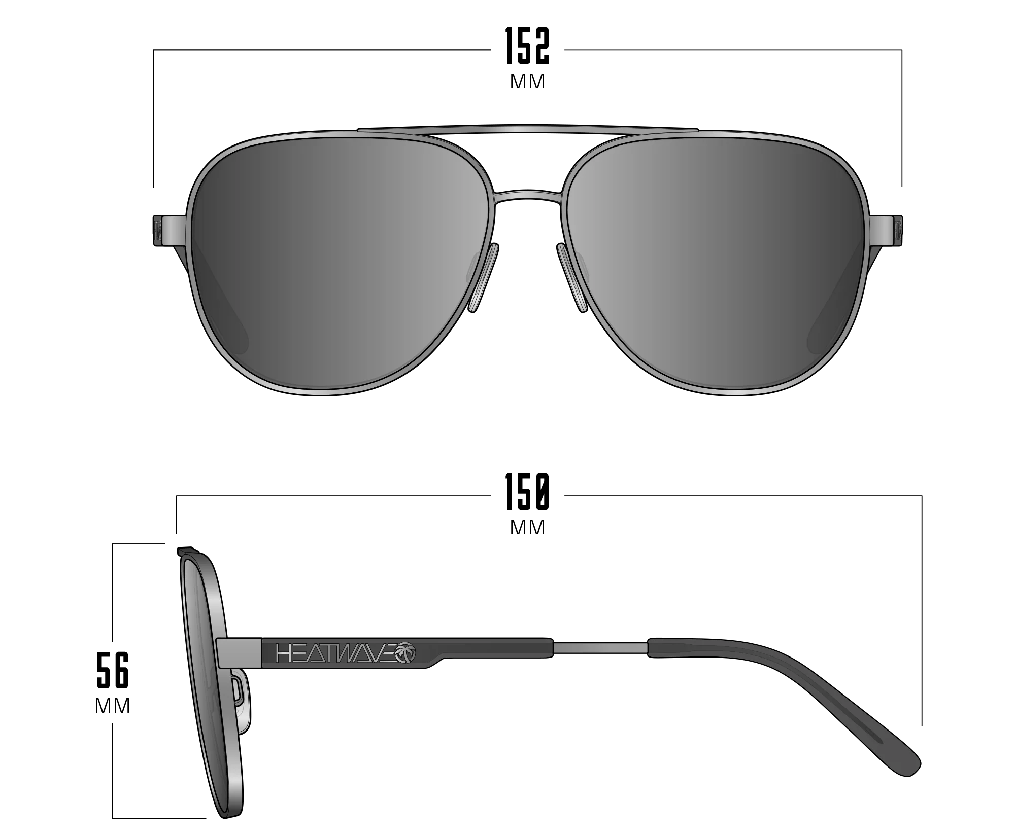 Incline Sunglasses: Rose Gold Front View