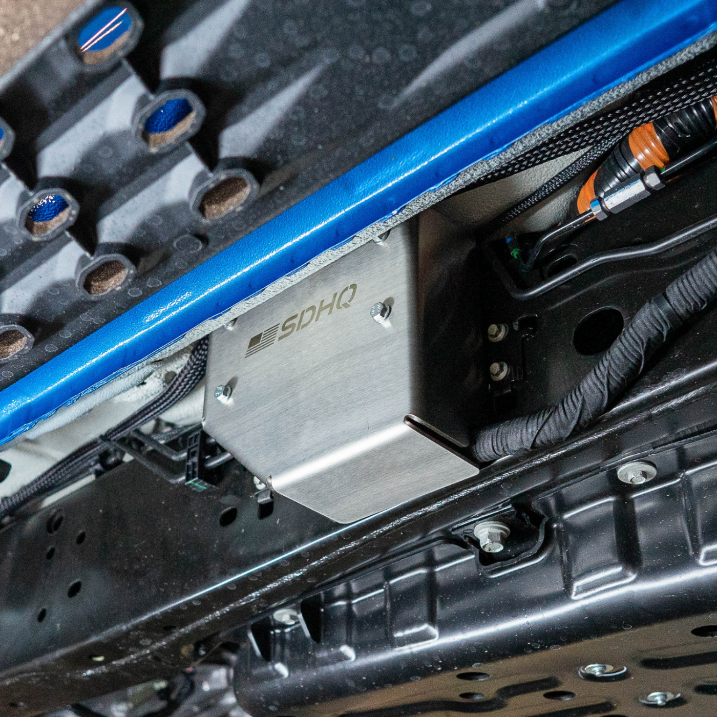 SDHQ Built 2024+ Ranger Raptor Active Suspension Module Guard installed