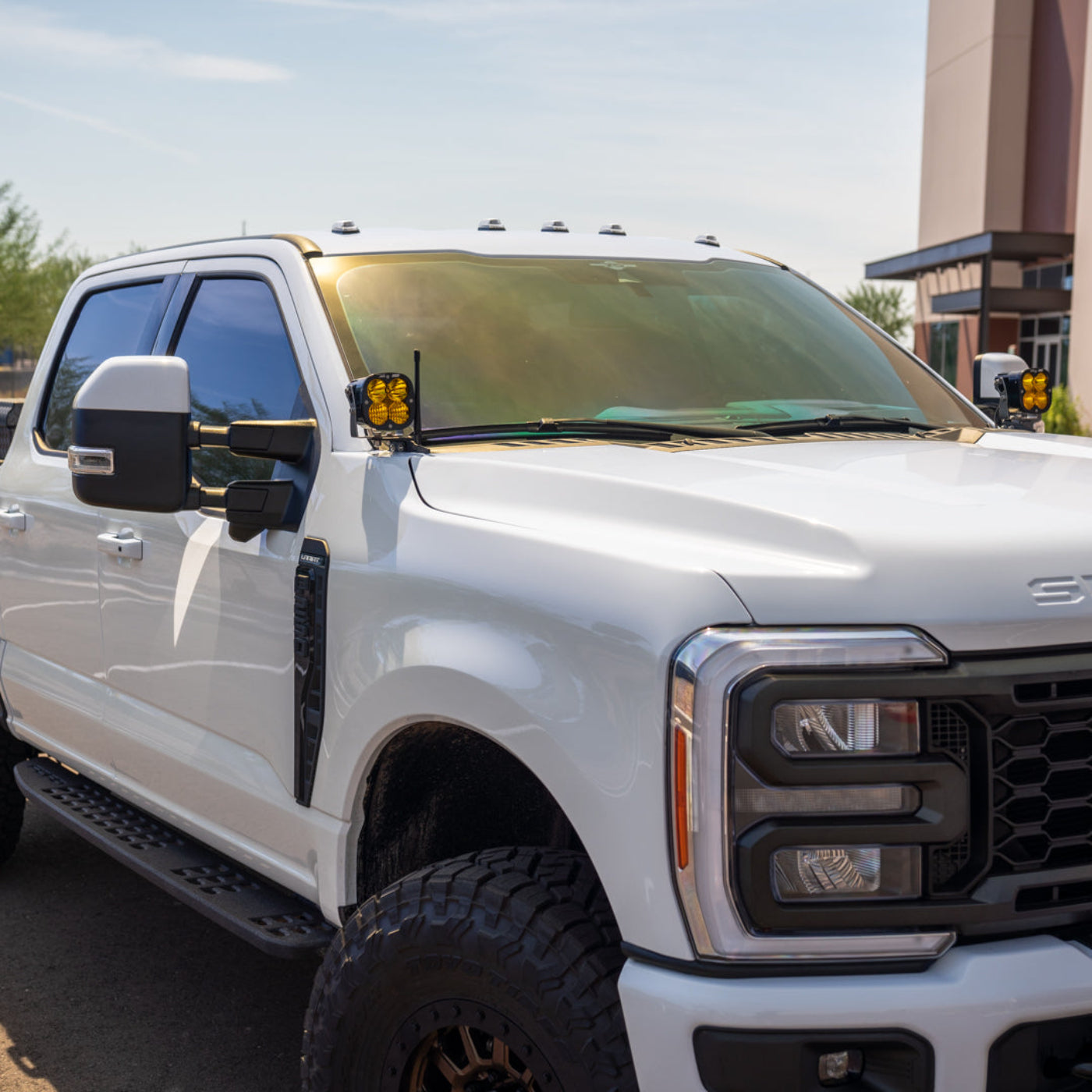 '23-26 FORD SUPER DUTY SDHQ BUILT A-PILLAR LIGHT MOUNTS installed