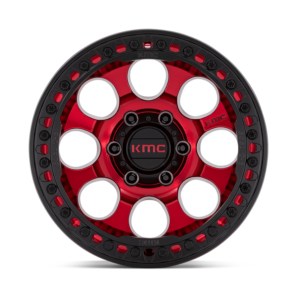 KMC WHEELS | RIOT BEADLOCK Front View Red
