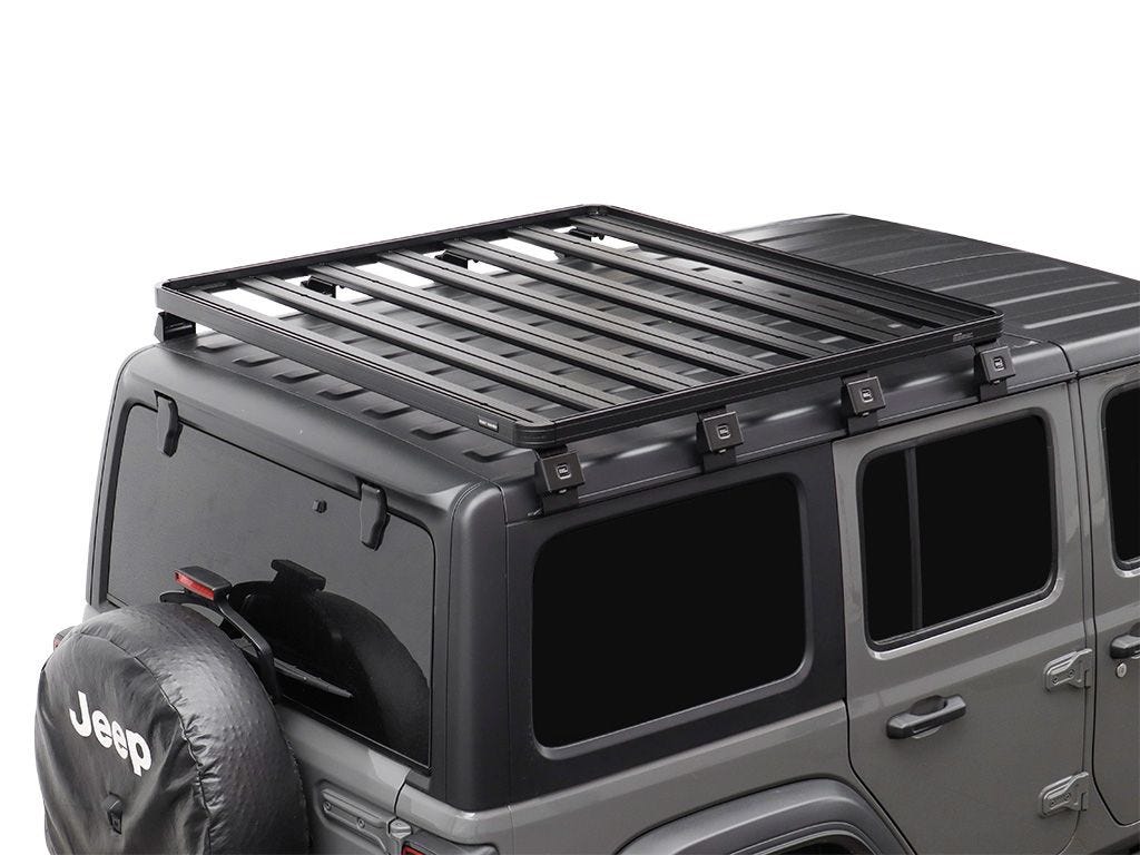 Jeep Wrangler JL 4 Door (2018-Current) Slimline II 1/2 Roof Rack Kit Front View
