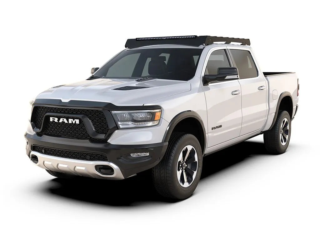 RAM 1500 5th Gen Crew Cab (2019-Current) Slimsport Roof Rack Kit / Lightbar Ready Front View