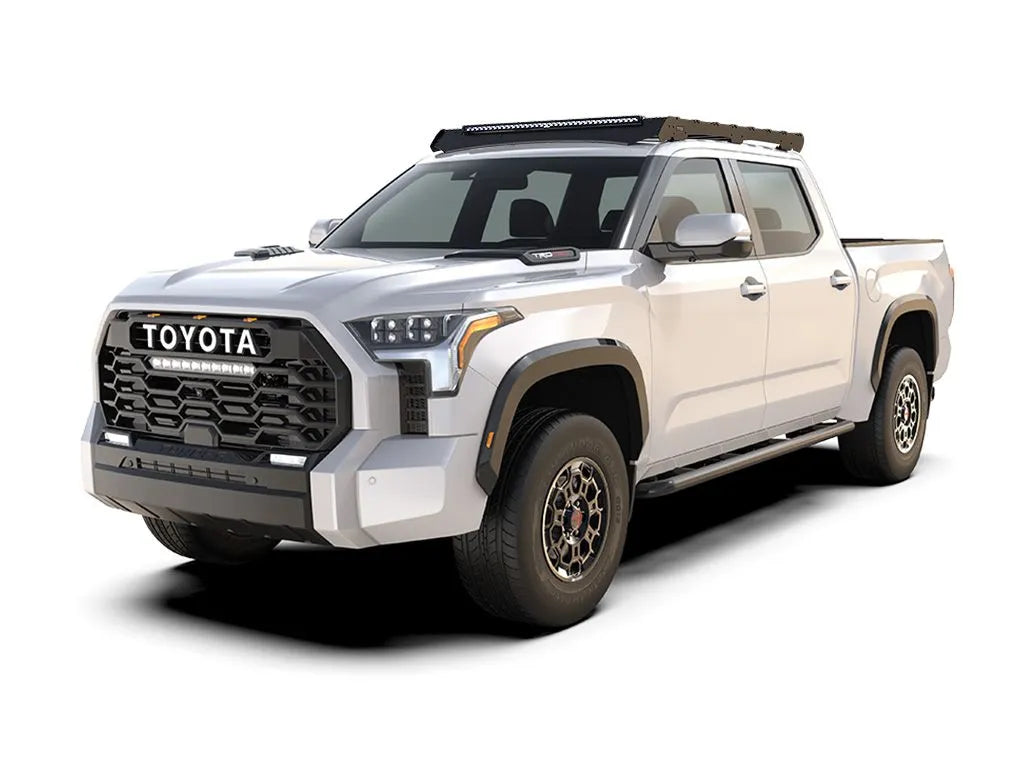 Toyota Tundra Crew Cab (2022-Current) Slimsport Roof Rack Kit / Lightbar Ready Front View