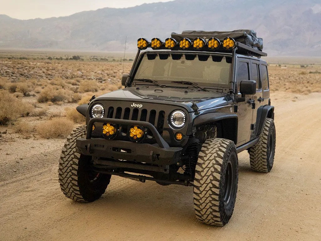Jeep Wrangler JK 4 Door (2007-2018) Extreme Slimline II Roof Rack Kit Front View