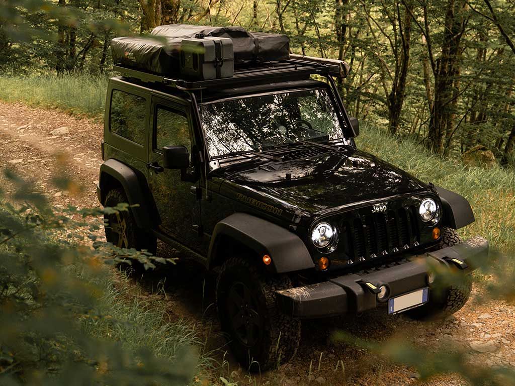 Jeep Wrangler JK 2 Door (2007-2018) Extreme Slimline II Roof Rack Kit Front View