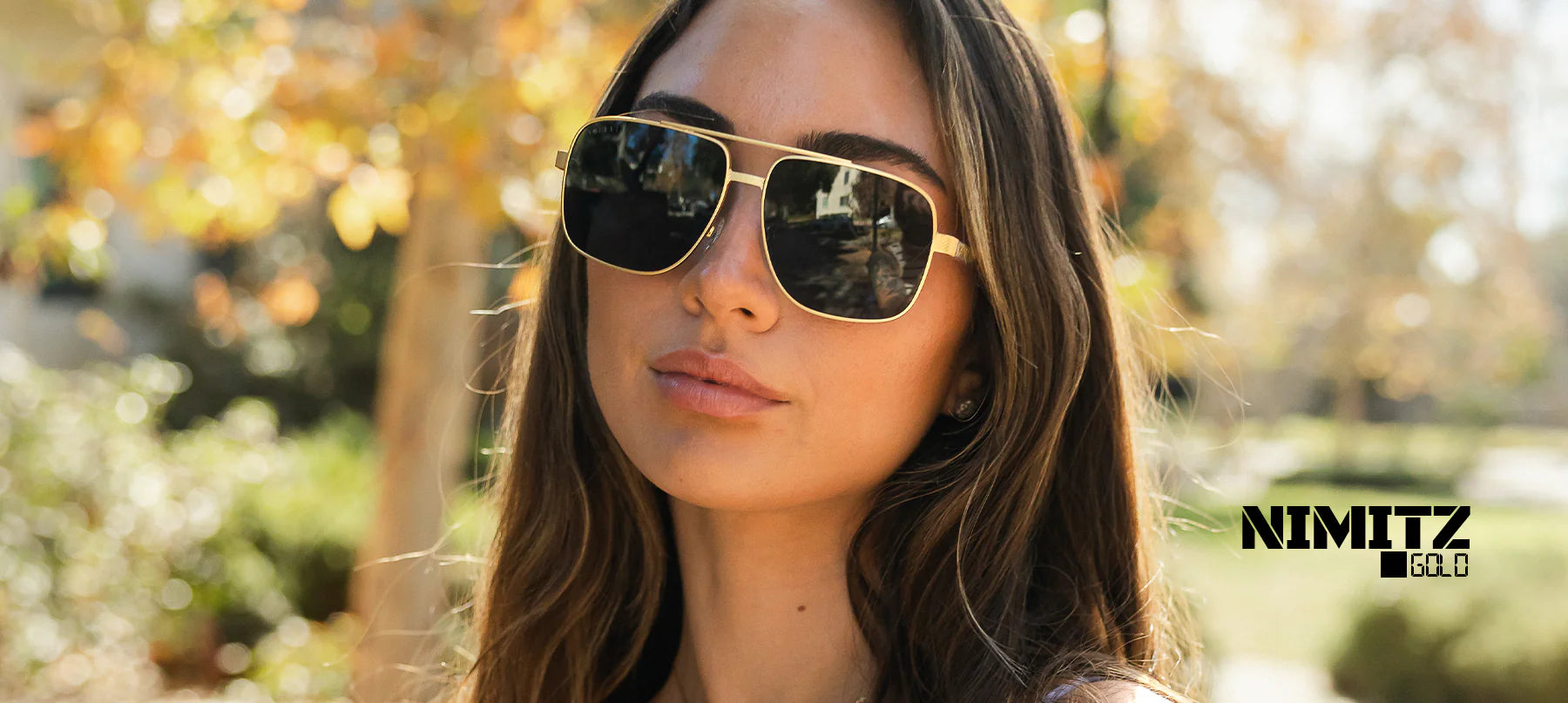 Nimitz Sunglasses: Gold
