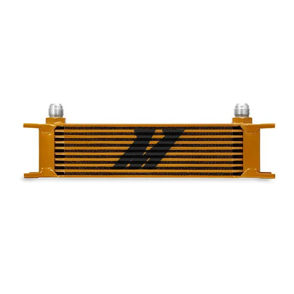 Mishimoto Universal 10-Row Oil Cooler Front View Gold