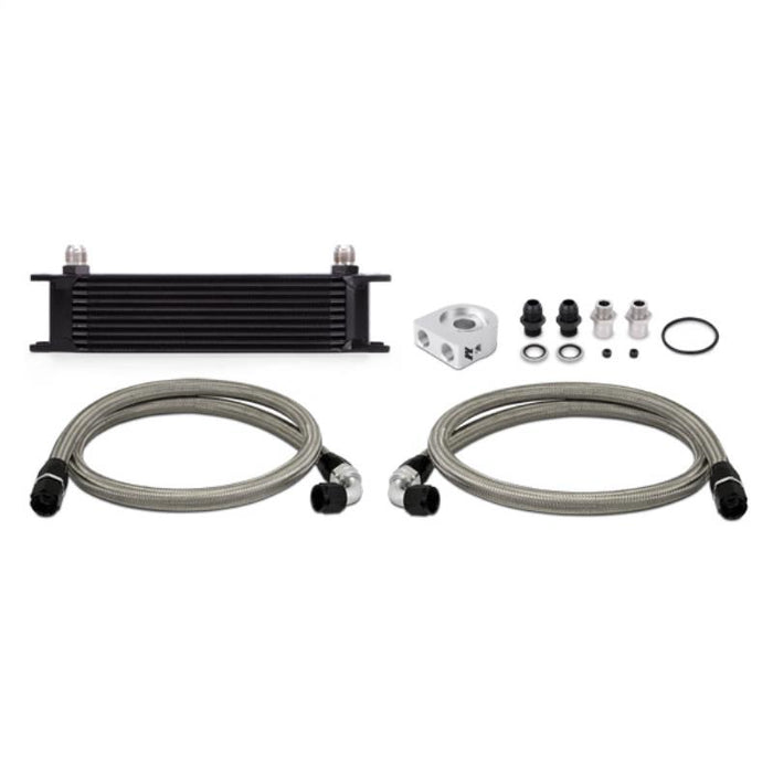 Mishimoto 10-Row Universal Oil Cooler Kit Front View Black