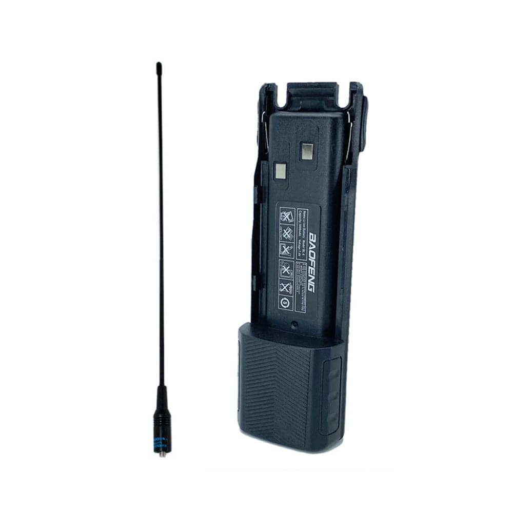 PCI Baofeng UV-82 Long Antenna & Extended Battery Front View
