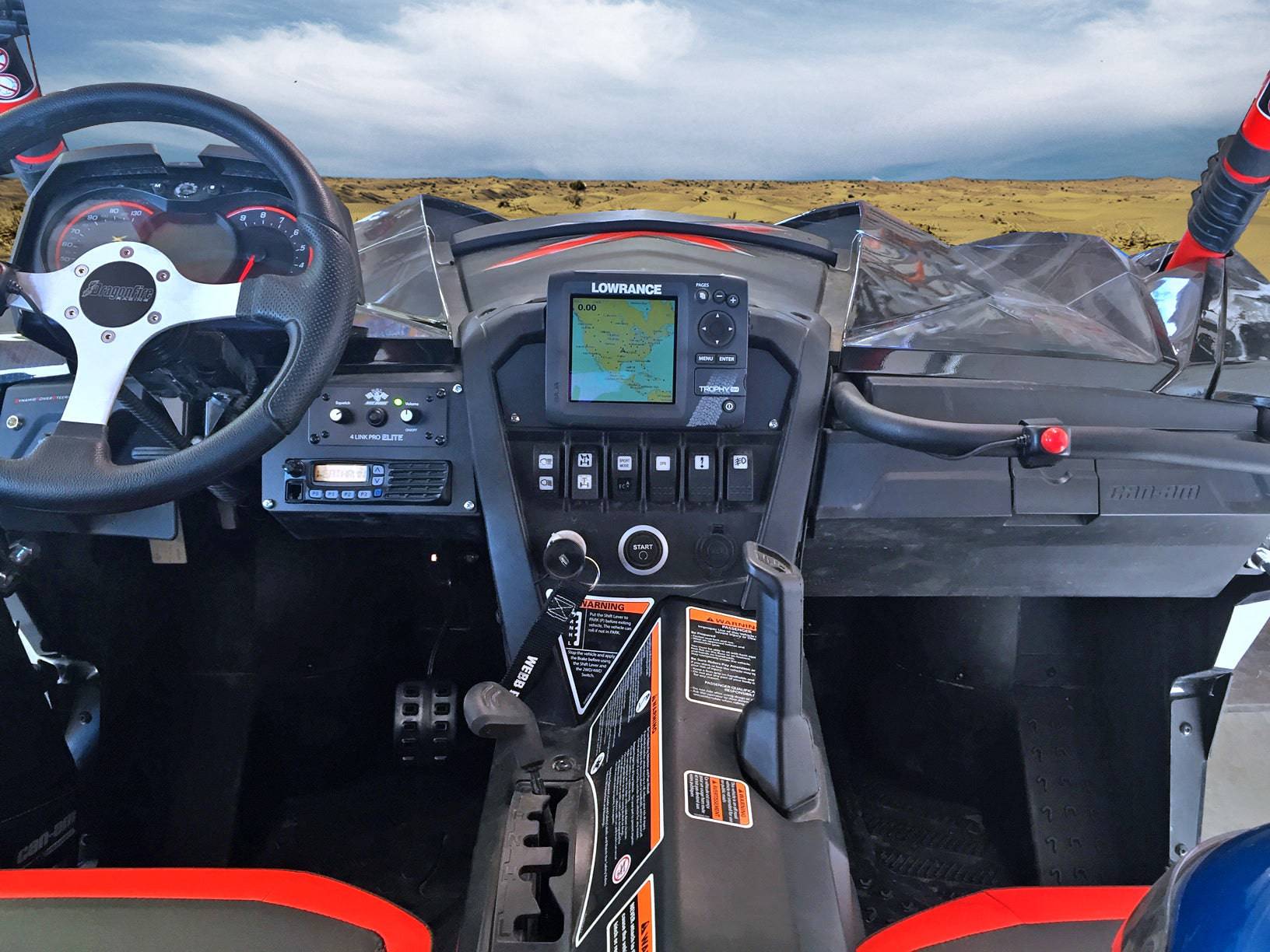 PCI Can-Am Maverick Radio Intercom Bracket Front View