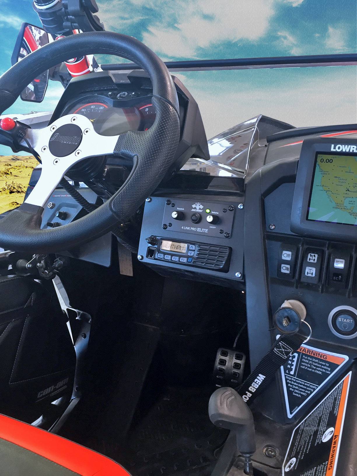 PCI Can-Am Maverick Radio Intercom Bracket Front View