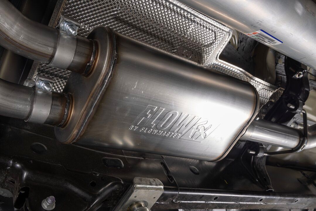 Flowmaster Flow FX Cat-back Exhaust System Close-up Display on Vehicle