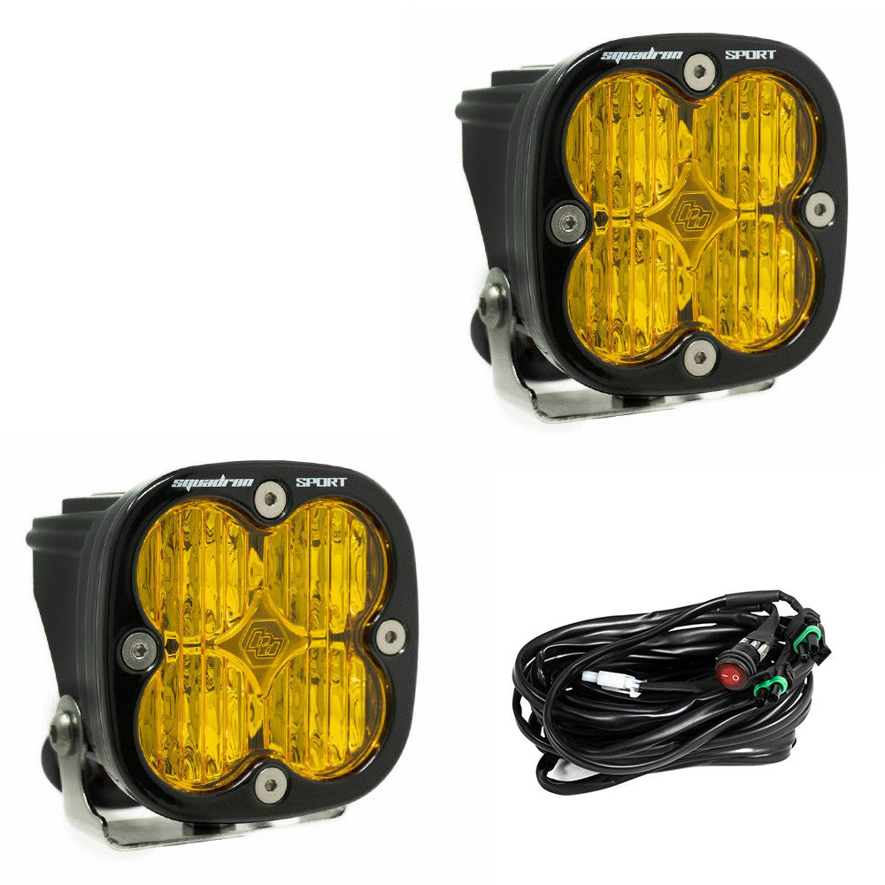 Baja Designs Squadron Sport LED Light Display of Included Parts