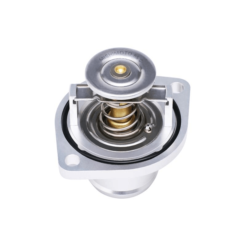 03-07 Ford 6.0L Powerstroke Low Temperature Thermostat and CNC Housing Performance Products Mishimoto (bottom view)