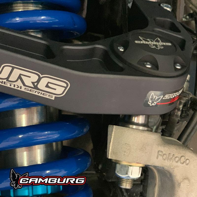 '04-20 Ford F150 Camburg Kinetik Billet Upper Control Arms Close-up Display on Vehicle
