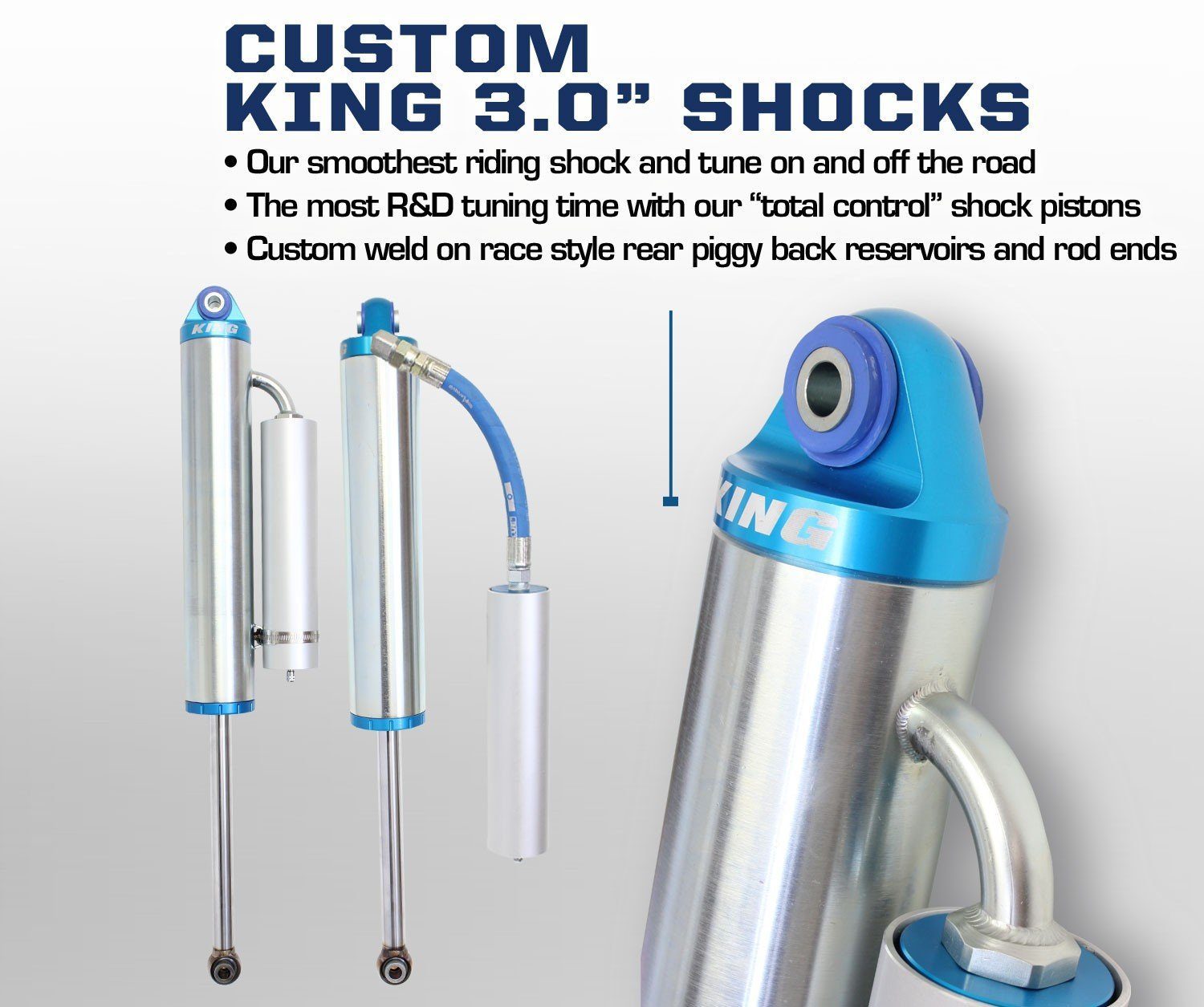 05-16 Ford F250/350 Leveling (2.5" Lift) Dominator 3.0 Shock Package Display and Benefits