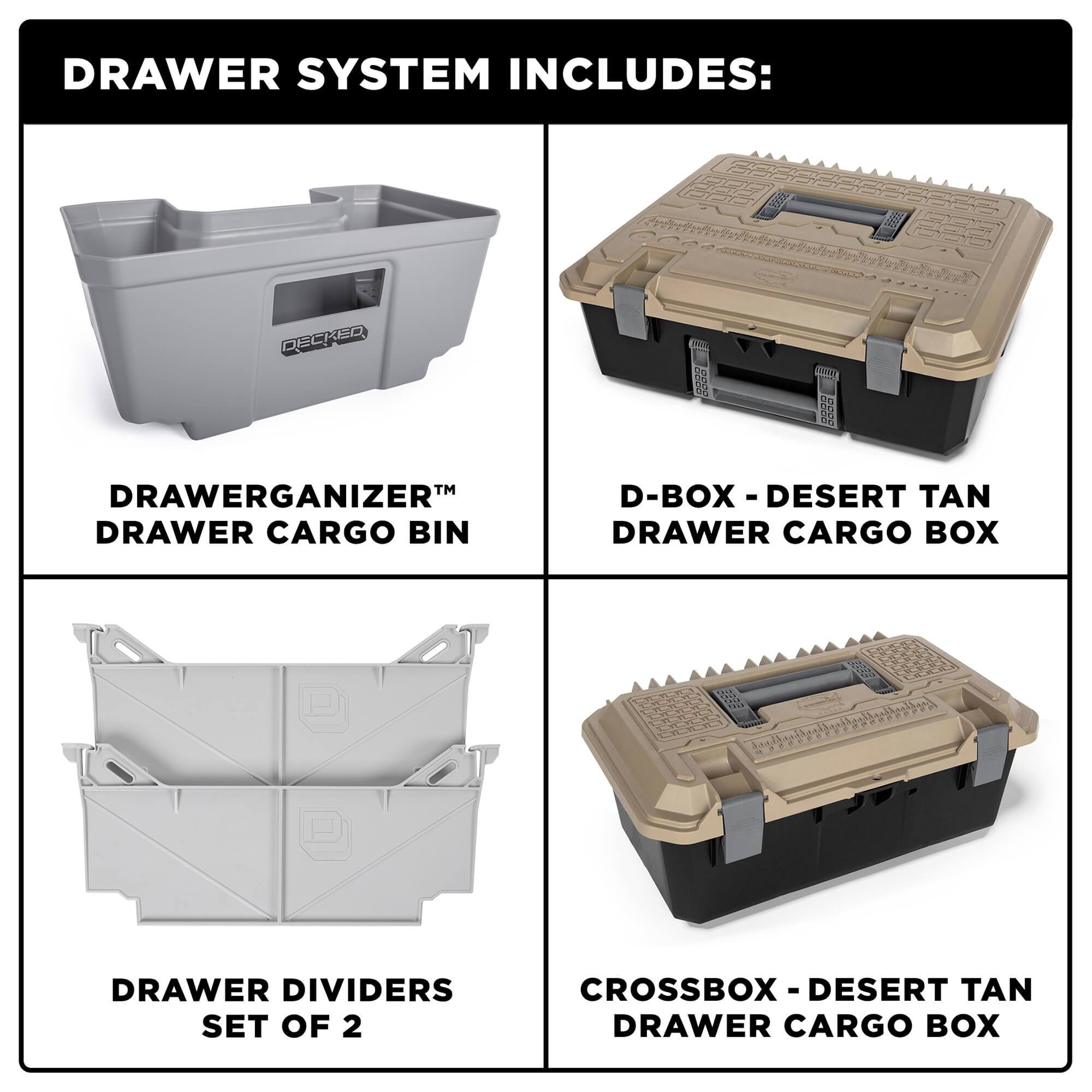 '05-18 Toyota Tacoma Truck Bed Storage System Display of Included Parts