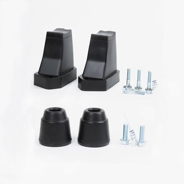 '07-14 Toyota FJ Cruiser DuroBumps Front & 4.25" Rear Bump Stop Kit Display of Included Parts