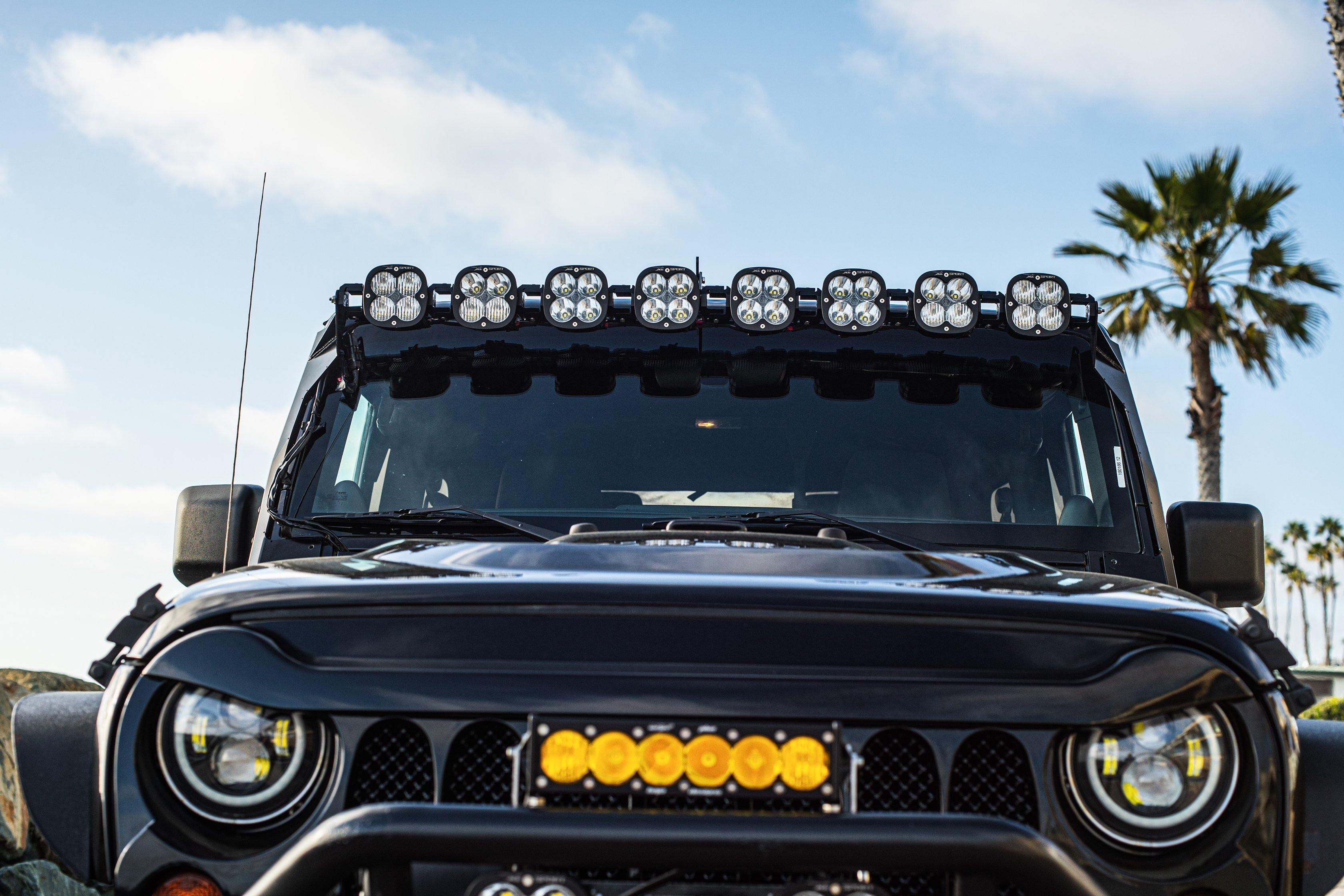 '07-16 Jeep JK XL Linkable Roof Bar Kit Lighting Baja Designs display on Vehicle