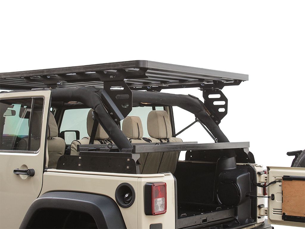 '07-17 Jeep Wrangler JKU 4-Door Interior Cargo Storage Rack Display in Vehicle