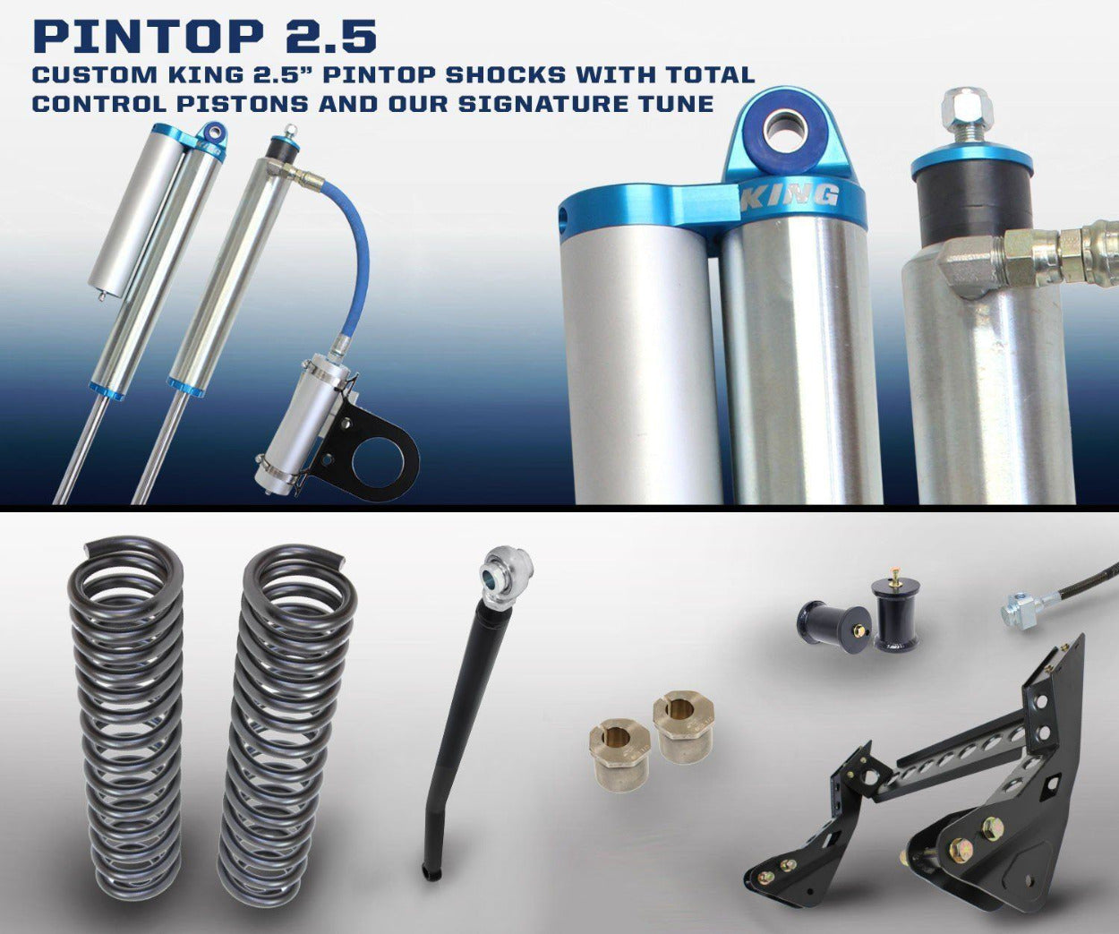 '08-10 Ford F250/350 2.5 Pintop System-4.5" Lift Display of Included Parts