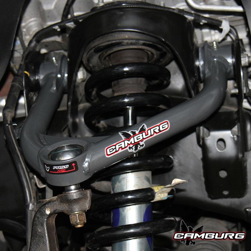 '10-14 Ford Raptor Camburg 1.25" Uniball Upper Control Arms Close-up Display on Vehicle