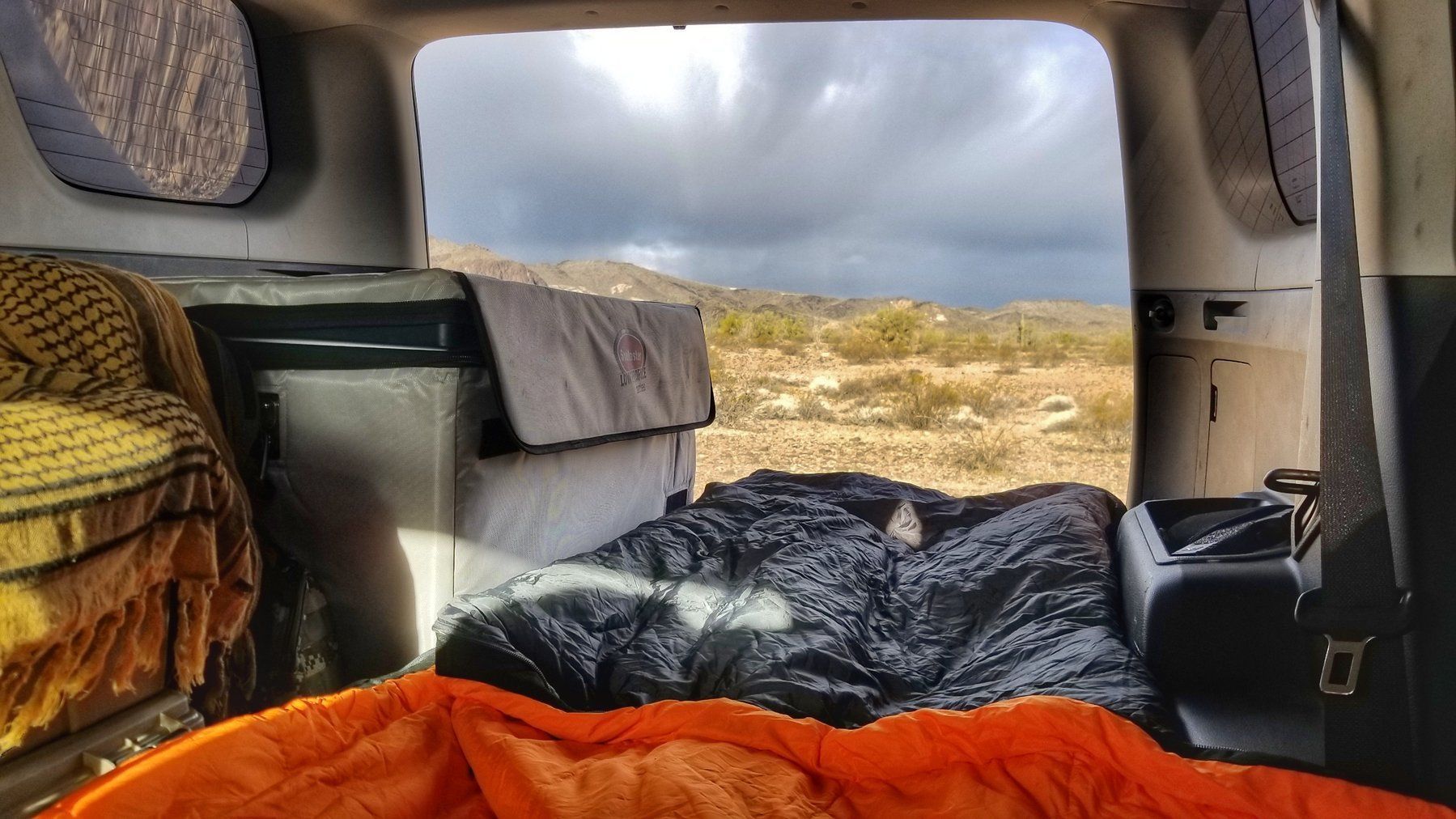 10-23 (5th Gen) Toyota 4Runner Drawer Based Sleeping Platforms Display in Vehicle in use