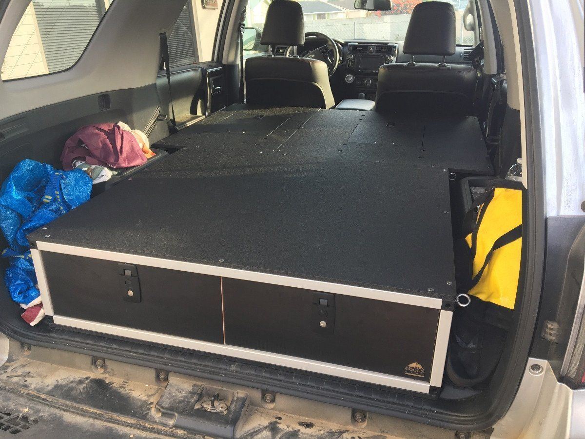 10-23 (5th Gen) Toyota 4Runner Drawer Based Sleeping Platforms Display in Vehicle