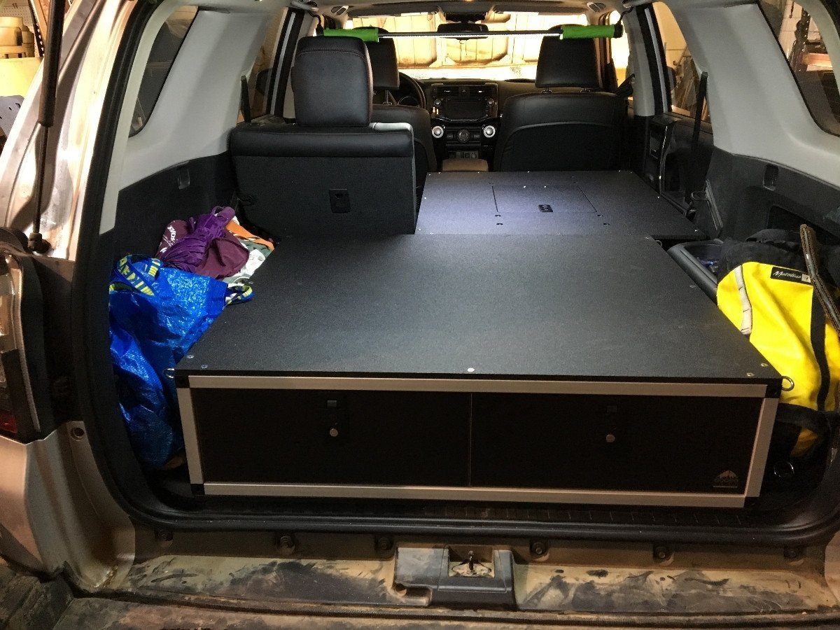 10-23 (5th Gen) Toyota 4Runner Drawer Based Sleeping Platforms Display in Vehicle
