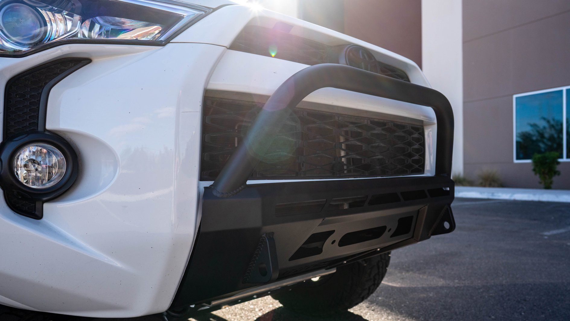 '14-24 Toyota 4Runner CBI Off-Road Covert Baja Front Bumper Close-up Display on Vehicle
