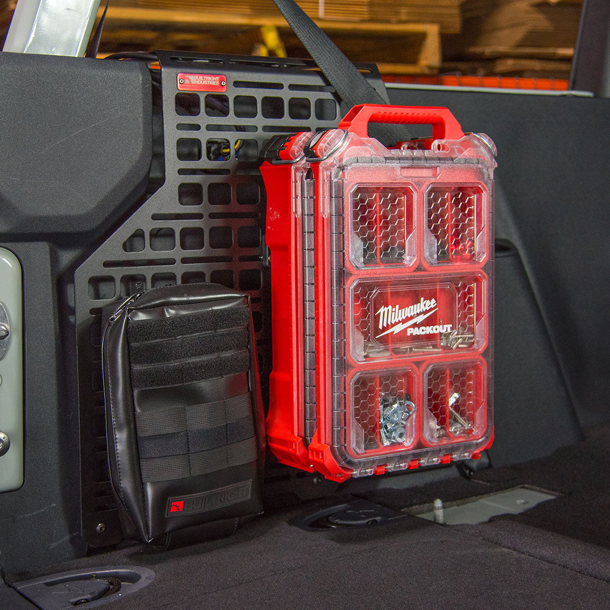 '21-24 Ford Bronco 2-Door Builtright Industries Molle Compatiable Cargo Panel-Driver Side Display in Vehicle