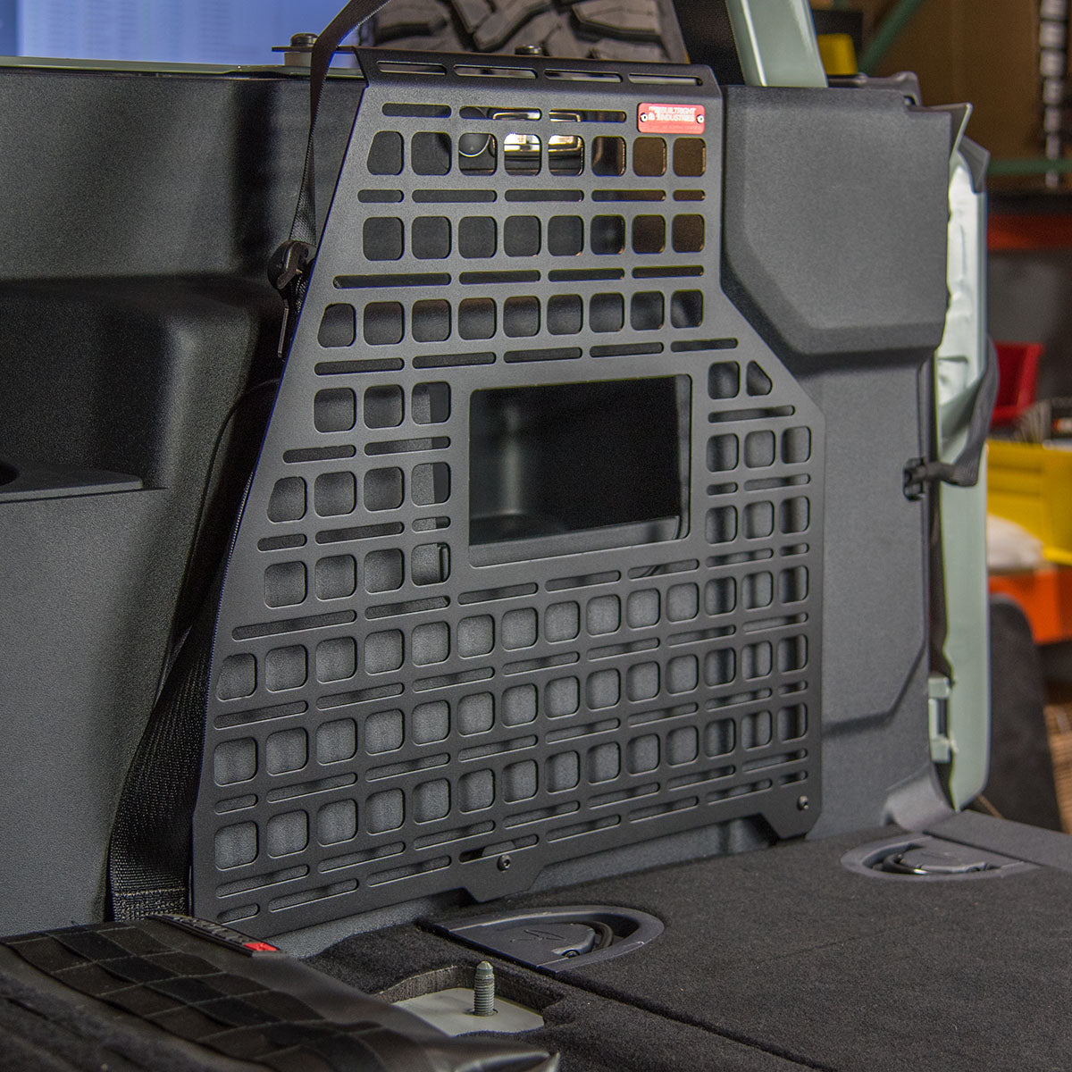 '21-24 Ford Bronco 2-Door Builtright Industries Molle Compatible Cargo Panel-Full Kit Display in Vehicle