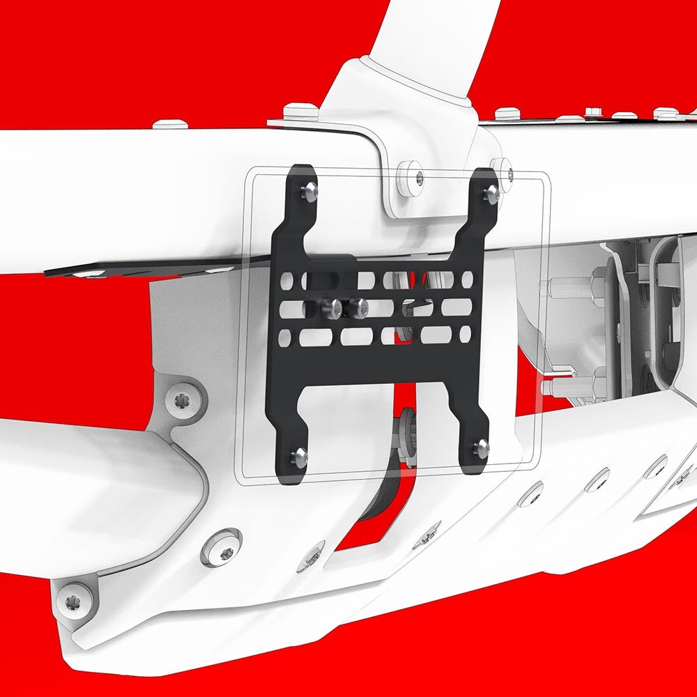 '21-24 Ford Bronco Builtright License Plate Relocation Kit (Modular Steel Bumper) 3D Display