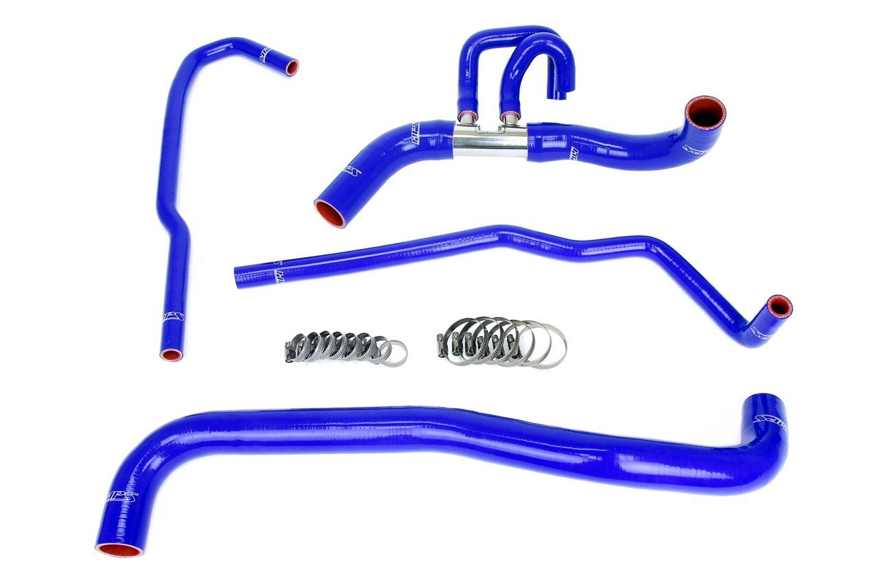 '11-14 Ford Raptor 6.2L V8 HPS Silicone Radiator + Heater Coolant Hose Kit Blue Display of Included parts