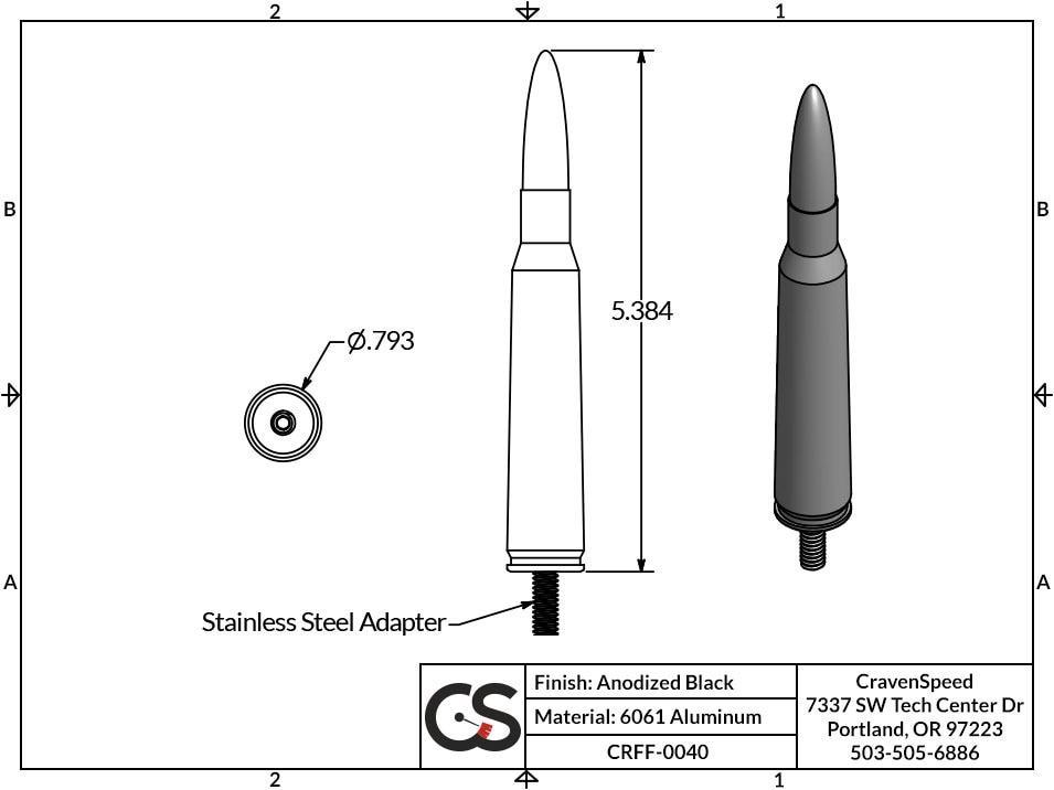 '11-16 Ford F250/350 Bullet Style Stubby Antenna Design and Measurements