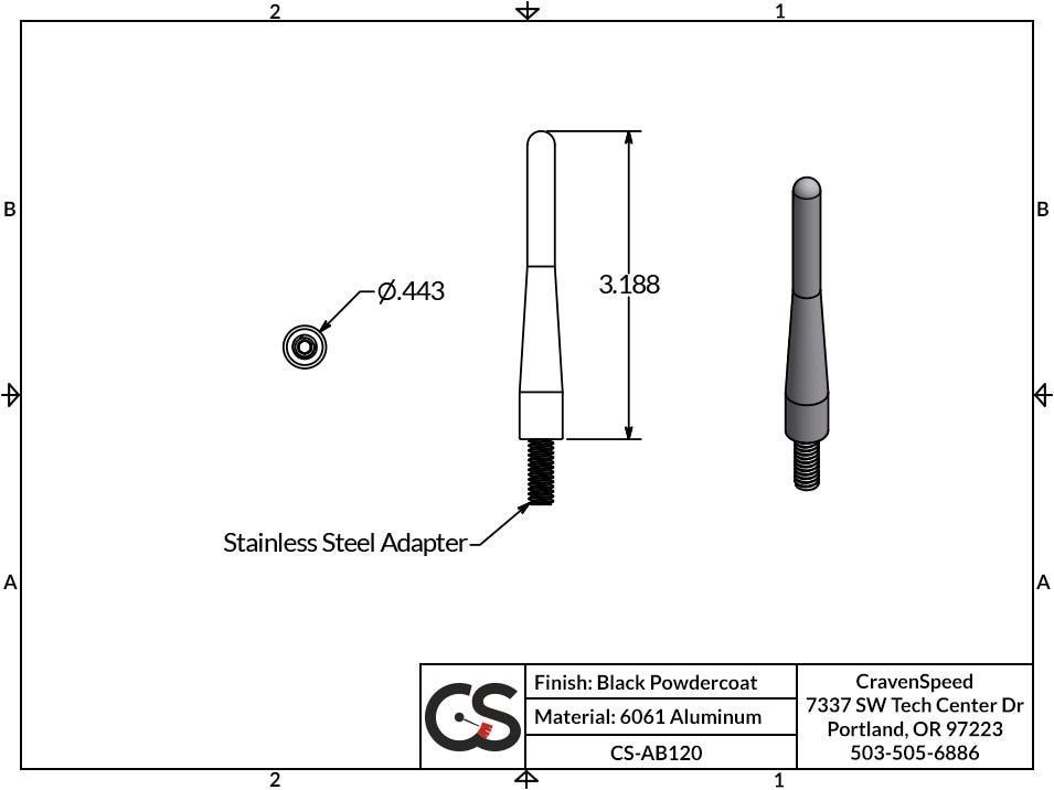 '11-23 Ford F250/350 Original Stubby Antenna Communication CravenSpeed design