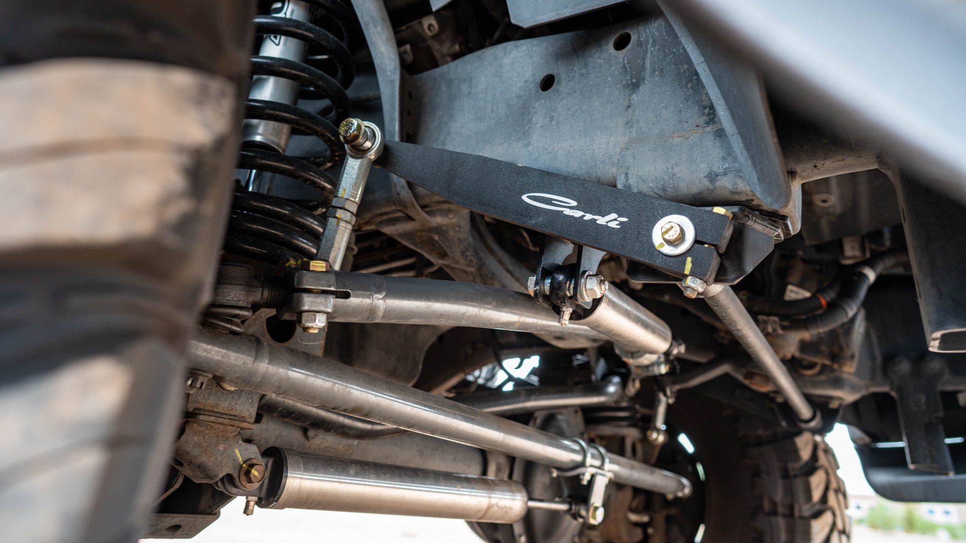 '14-18 Ram 2500 Carli 2.0 Backcountry System-3" Lift Close-up Display on vehicle