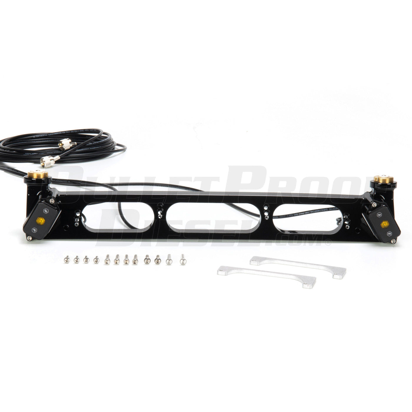 '15-24 Ford F150 3rd Brake Light Dual Antenna Mount w/ Baja Designs LED's Display of Included Parts