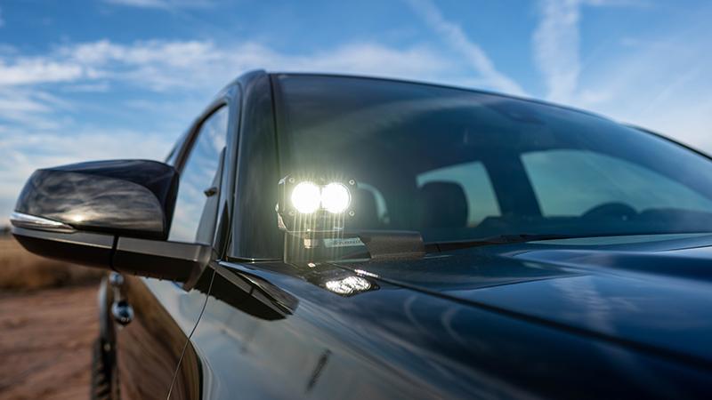 '16-23 Toyota Tacoma SDHQ Built A-Pillar Light Mounts Lighting SDHQ Off Road (front view)