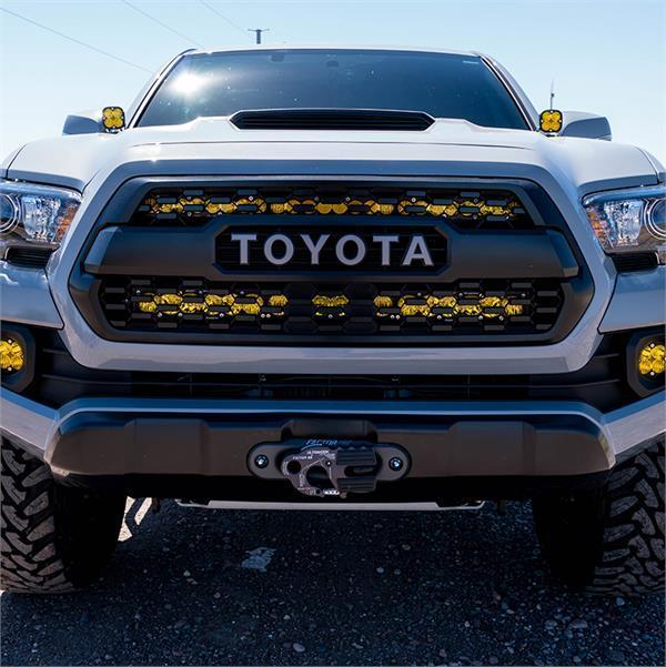 '16-23 Toyota Tacoma SDHQ Built Behind the Grille Light Bar Mount (front view)